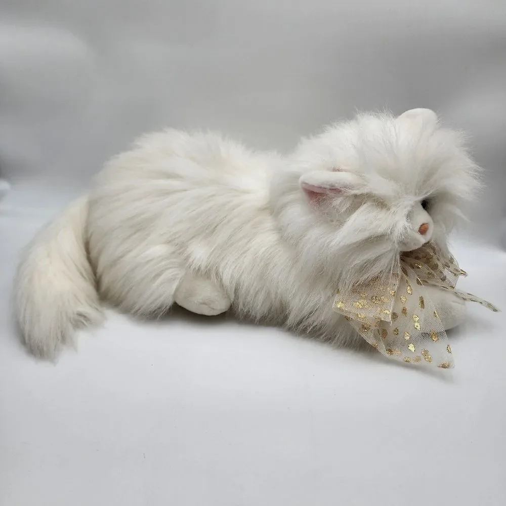 Vintage Commonwealth White‎ Fluffy Persian Cat Plush Soft Stuffed Animal Toy